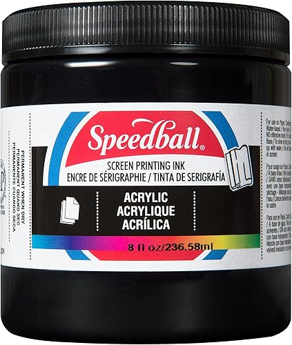 Speedball Acrylic Screen Printing Ink Black (8oz)